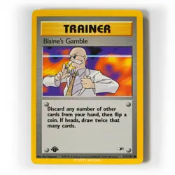 Pokemon - Blaine's Gamble - 1st Edition - 121/132 - Gym Heroes - Common Card - Image 1