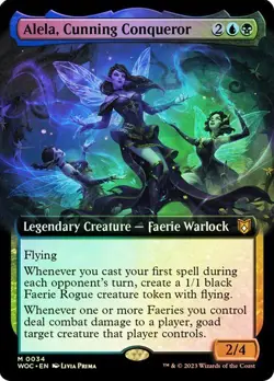 Alela, Cunning Conqueror *Foil Alternate Frame* - WOC NM Magic The Gathering MTG - Image 1