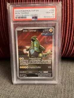 2024 POKEMON SVP EN-SV BLACK STAR PROMO #098 IRON THORNS PSA 10 - Image 1