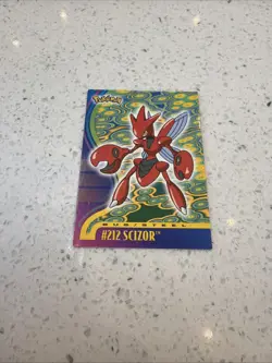 Pokemon Card Vintage 2001 Rare Topps Johto League Champions Scizor #212 - LP - Image 2