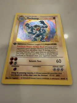 Pokemon TCG Machamp Base Set 8/102 Holo 1st Edition Holo Rare Shadowless - Image 2