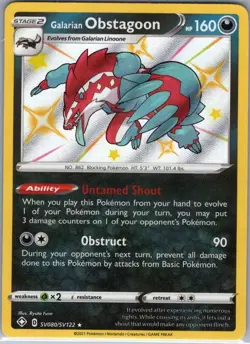 Galarian Obstagoon SV080/SV122 Shining Fates: Shiny Vault - Pokemon Card - NM - Image 1