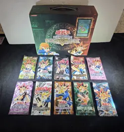 Yu-Gi-Oh Lot of 10 Different Vintage Japanese Sealed Booster Packs + Case - Image 1