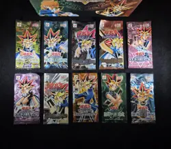 Yu-Gi-Oh Lot of 10 Different Vintage Japanese Sealed Booster Packs + Case - Image 2