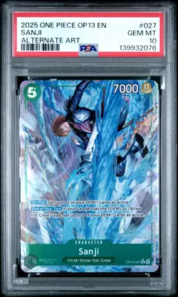 2025 ONE PIECE OP13-CARRYING ON HIS WILL ALTERNATE ART #027 SANJI PSA 10 - Image 1