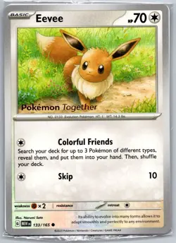 Eevee - 133/165 - Pokemon 151 Pokemon Together Stamped SEALED Rare Card NM - Image 1
