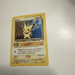 Pokemon TCG Pichu Neo Genesis Holo Rare Unlimited Card 12/111 SWIRL!! - Image 2