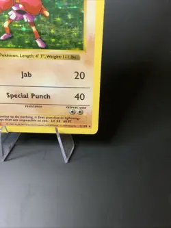 Hitmonchan Base Set Holo Shadowless Rare 7/102 LP Vintage Pokemon TCG Card - Image 4