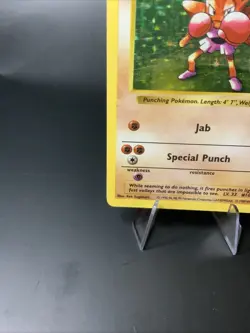 Hitmonchan Base Set Holo Shadowless Rare 7/102 LP Vintage Pokemon TCG Card - Image 5