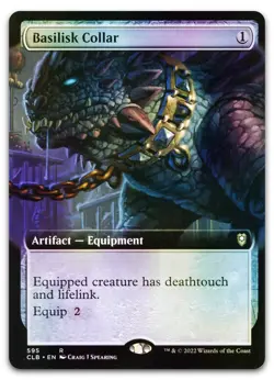 Basilisk Collar (Extended Art) #595 (Foil) (NM) Baldur's Gate CLB Magic MTG - Image 1