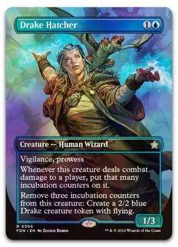 Drake Hatcher (Borderless) #306 (Foil) (NM) Foundations FDN Magic MTG - Image 1