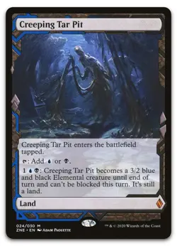 Creeping Tar Pit #24 (NM) Zendikar Rising Expeditions ZNE Magic MTG - Image 1