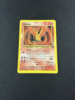 Moltres Vintage Pokemon TCG Card 27/62 Fossil Non-Holo Rare - Image 1