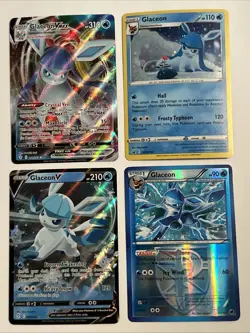 Pokemon GLACEON 4 Card Lot ~ V VMAX Holo Eevee Evolution - Image 1