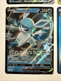 Pokemon GLACEON 4 Card Lot ~ V VMAX Holo Eevee Evolution - Image 3