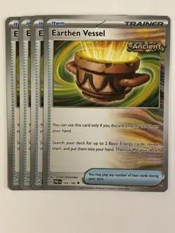 Pokemon TCG Paradox Rift 4x Playset Earthen Vessel 163/182 Near Mint - Image 1