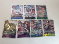 One Piece TCG Super Rare SR Lot 7 Cards – Boa Nami Roger Rayleigh & More NM - Image 1