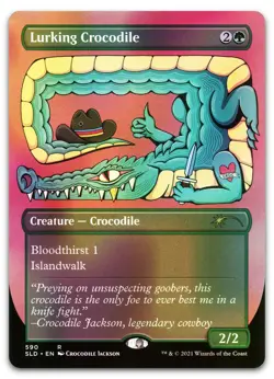 Lurking Crocodile (Foil Etched) #590 (NM) Secret Lair Drop SLD Magic MTG - Image 1