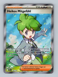 Pokemon Card Heikos Mitgefuhl Trainer Full Art MEG 176/132 German NM/M - Image 1