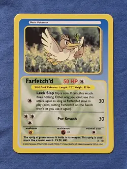 LP Farfetch'd Funskool 2004 Vintage Pokemon Card RARE HTF - Image 1