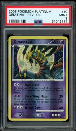 2009 POKEMON PLATINUM BASE GIRATINA #10 REVERSE HOLO FOIL PSA 9 MINT - Image 1
