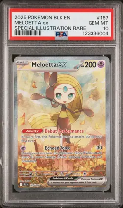 Meloetta EX Special Illustration Rare PSA 10 167 2025 Pokemon Black Bolt 167/086 - Image 1