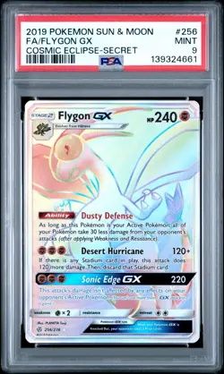 PSA 9 Flygon GX #256 - Cosmic Eclipse Secret Rare Pokemon Card - Pokemon TCG - Image 1
