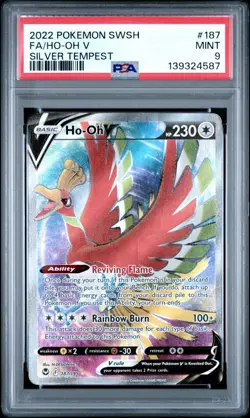 PSA 9 Ho-Oh V #187 - Silver Tempest Full Art Pokemon Card - Pokemon TCG - Image 1