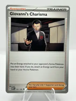 Giovanni's Charisma 161/165 Sv: Scarlet & Violet 151 Regular TCG Pokemon Card - Image 1