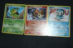 3 Pokemon Card Lot EX-PL Turtwig 17/17,Chimchar 16/17, Piplup,15/17 POP Series 8 - Image 3