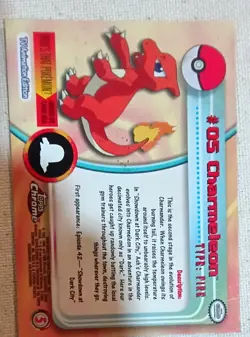 TOPPS CHARMELEON HOLO FOIL CARD NP/NM TV Animation Series 1 Pokemon - Image 2