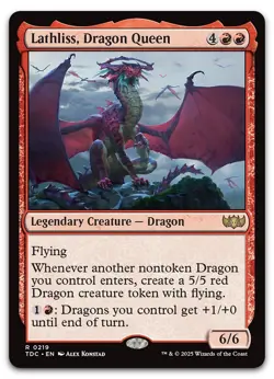 Lathliss, Dragon Queen #219 (NM) Tarkir Dragonstorm TDC Magic MTG - Image 1