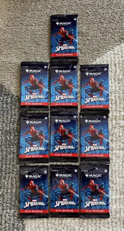 Lot Of 10 MTG Magic The Gathering Spiderman Play Booster Packs Sealed - Image 1