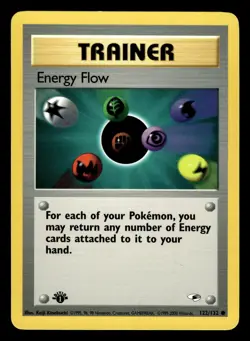 Energy Flow 122/132 1st Edition Gym Heroes Pokemon Card - Image 1