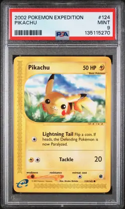2002 POKEMON EXPEDITION #124 PIKACHU PSA 9 - Image 1
