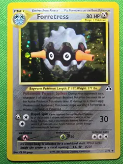 2001 POKEMON TCG NEO DISCOVERY 2/75 FORRETRESS UNLIMITED HOLO RARE NEAR MINT - Image 1