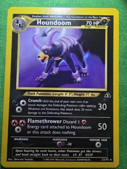 2001 POKEMON TCG NEO DISCOVERY 23/75 HOUNDOOM UNLIMITED RARE NEAR MINT - Image 1