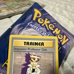 1999 Pokemon TCG Trainer Imposter Professor Oak Base Set 73/102 Rare Shadowless - Image 3