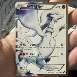 Reshiram 113/114 Full Art Ultra Rare Pokemon Black And White HP/DMG 2011 Pokemon - Image 1