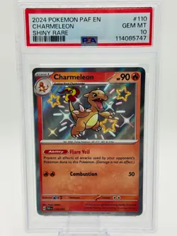 2024 POKEMON PAF ENGLISH PALDEAN FATES SHINY RARE #110 CHARMELEON PSA 10 - Image 1