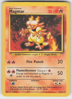 Magmar Uncommon Base Set 036/102 Pokemon - Image 1