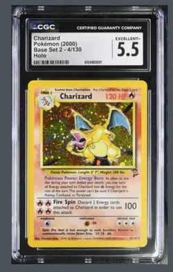 CGC 5.5 Charizard 4/130 Base Set 2 Pokemon - NO WHITENING - READ DESCRIPTION! 🔥 - Image 2