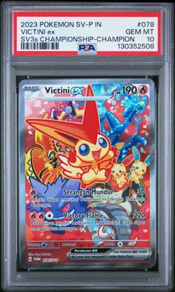 2023 POKEMON INDONESIAN SV PROMO #078 VICTINI EX PSA 10 - Image 1