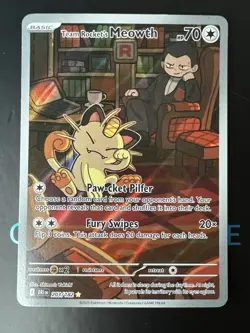 Pokemon TCG Team Rockets Meowth Card 203/182 Destined Rivals - Image 1