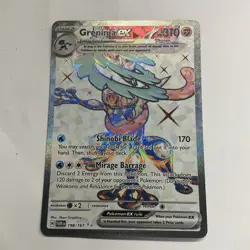 Pokemon TCG Greninja EX Holo Ultra Rare Card Twilight Masquerade 198/167 NM - Image 1