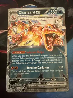 Pokemon Charizard ex 125/197 SV03: Obsidian Flames Holo Card NM Mint - Image 1