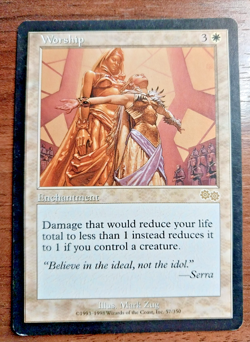 1x Worship - MP - Urza's Saga - SPARROW MAGIC mtg - Image 1