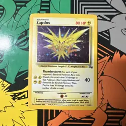 Pokemon TCG Zapdos Fossil 15/62 Holo Unlimited Holo Rare - Image 1