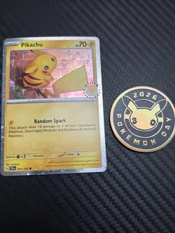 Pikachu 51/162 Pokemon Day 30th Anniversary - WITH COIN - Image 3