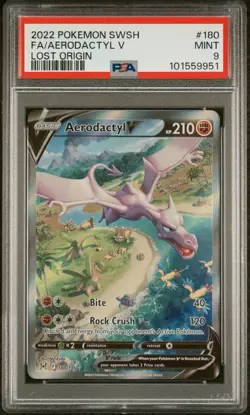 Fa/Aerodactyl V 2022 Pokemon Sword & Shield Lost Origin #180 PSA 9 - Image 1